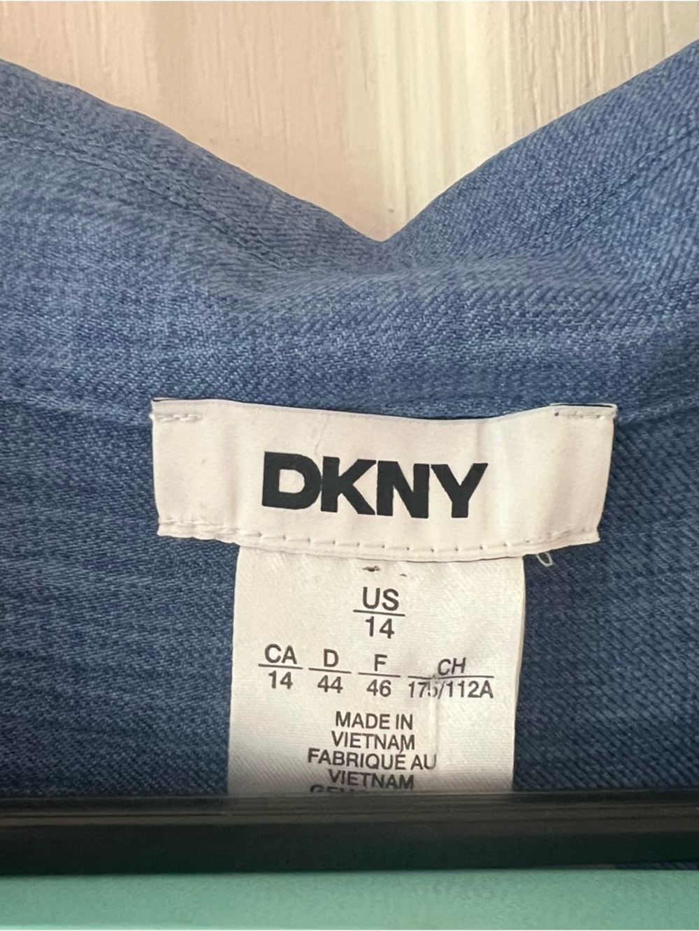DKNY Blue Collared Midi Dress with Tie Waist - Picture 4 of 4